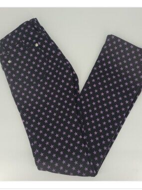 TRIPP NYC Daang Goodman Pants Women's Size 0 Black Purple Stars Goth Punk Rock